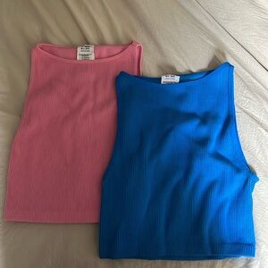 Cotton on, high neck, ribbed tank tops